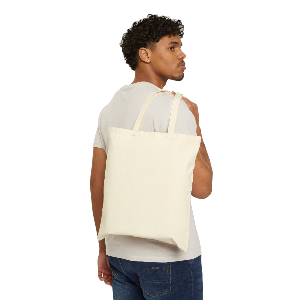 Mystical Swan and Woman Art Cotton Canvas Tote Bag